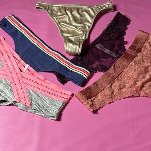 Victoria's Secret Panties Set - Gold, Blue, Pink, Purple, Gray